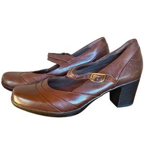Clarks Brown Leather Heels with Strap